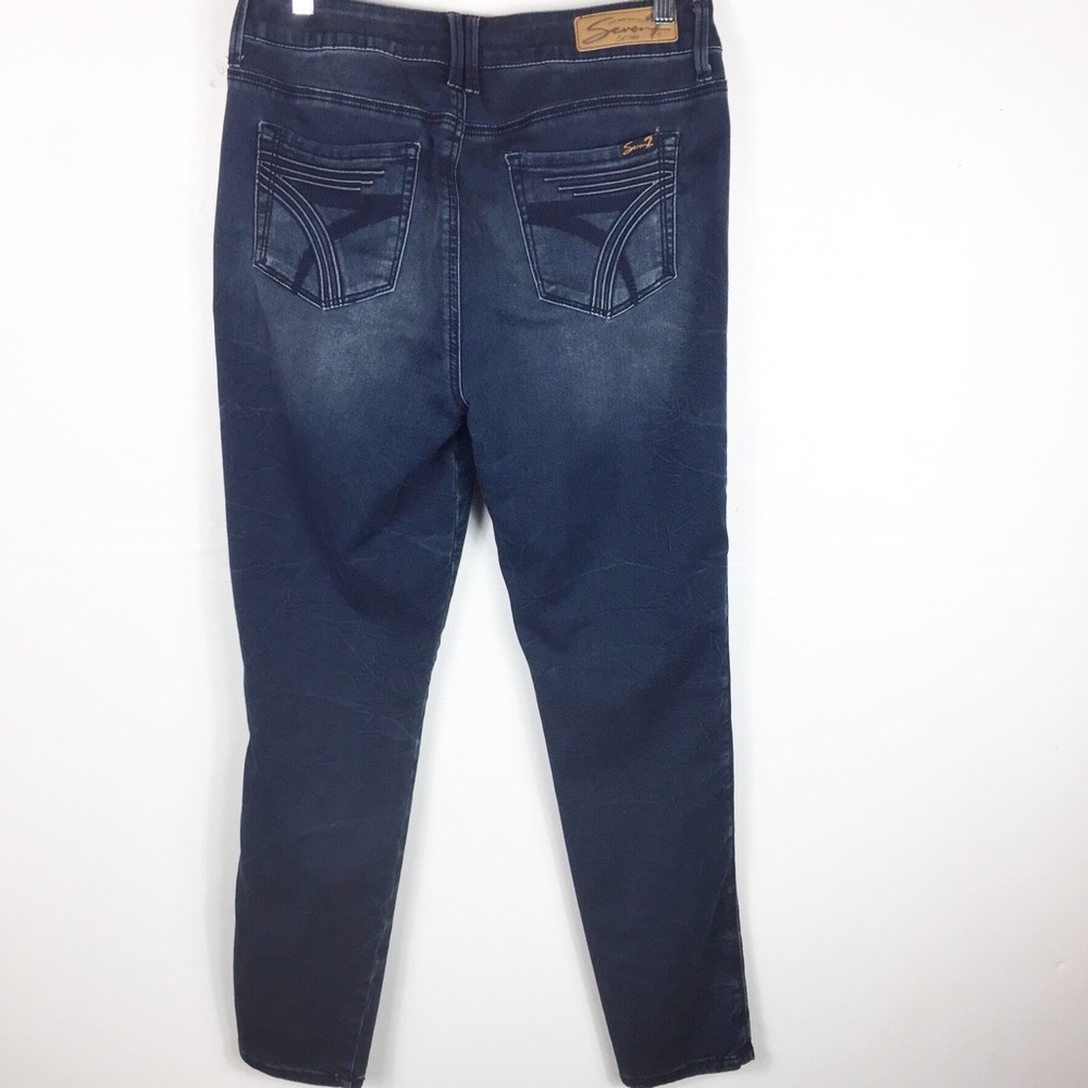 Seven7 Womens High Rise Skinny Jeans Dark Wash - Picture 2 of 6